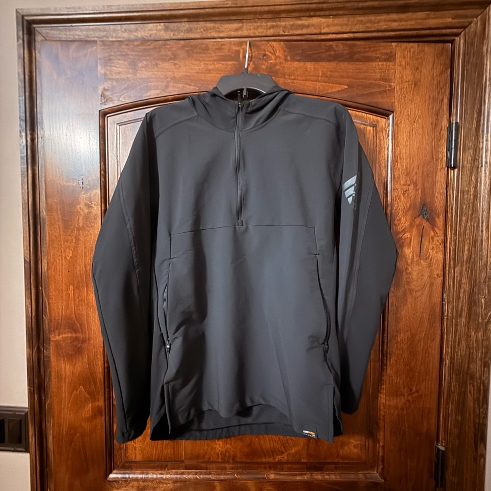 adidas Men's Black Lightweight Hooded Jacket